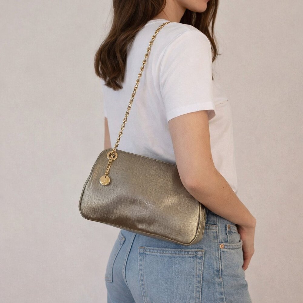 Ivanka Trump Metallic Shoulder Bag – Elegant & Timeless